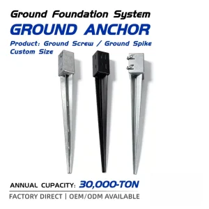 Hot Dip Galvanized Steel Fence Post Ground Spike Heavy Duty Drive in Ground Anchor High Capacity for Garden Fence