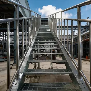 Hot-Dip Galvanized Steel Grating Cover, Ladder Grating Fence, and Floor Grating for Industrial Safety Applications