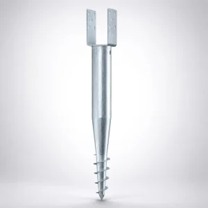 Hot Dip Galvanized Steel Ground Screw Pile with U-Bracket Cross-Pin Top for Solar Rail Fence Post Mounting