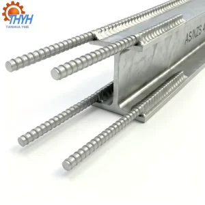 Hot Dip Galvanized Steel H Beam Retainer Wall Post with 4 Welded Rebar Anchors (Q235 S275 Grade 300)