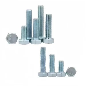 Hot-Dip Galvanized Steel Hex Bolts M6-M24 DIN933 Grade 12.9 for Wind Tower Structures, 40 mm/50 mm/80 mm