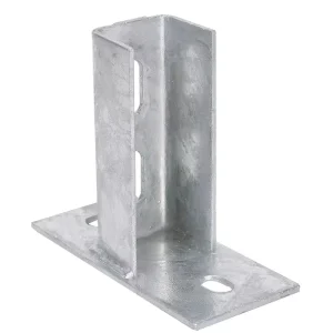 Hot Dip Galvanized Steel Post Base Brackets for Solar Panel Mounting on Ground and Concrete Pier Rooftop Systems