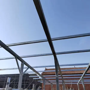 Hot Dip Galvanized Steel Solar Canopy Support System Ground Mounted Racking Components for Large Scale PV Power Plant