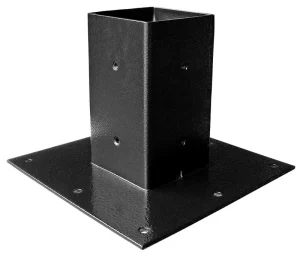 Hot Dip Galvanized Surface Mount Black Base Plate Fence Post Support