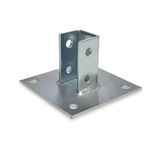 Hot Dip Steel Unistrut Channel Fittings Accessories Galvanized Steel Square Post Base Plate