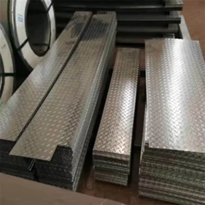 Hot Dipped Galvanized Chequered Plate SGCC Q235 Diamond Pattern Tread Plate ASTM A653 Welding for Construction Walkway