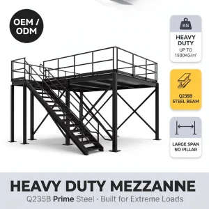 Hot-Rolled H-Beam Warehouse Steel Mezzanine Storage Expansion 1000kg/m2 CE SGS AS4084