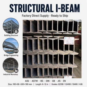 Hot Rolled Steel I Beam Structural Universal Beam I Section Steel Q235B A36 SS400 S235JR S355JR IPE80 IPE300 6m 12m