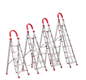Household Modern Stainless Steel Folding Ladder 9 Step 8 Step Indoor Thickened Mobile Telescopic Stairs 150kg Load Capacity