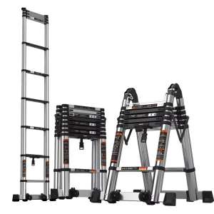 Household Stainless Steel Telescopic Folding Ladder Thickened Multifunctional Engineering Staircase for Households