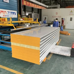 I Joint Color Steel Rock Wool Sandwich Panel A1 Fireproof for Modular Building Walls Warehouse Partition Removable & Reusable