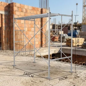 ISO 9001 Certified Hot Dip Galvanized Steel Walk Through H Frame Scaffolding Tower with Anti-slip Platform for Construction