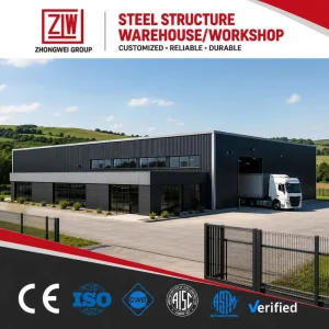 ISO 9001 Certified Steel Warehouse Workshop