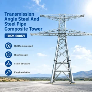 ISO9001 Certified Self Supporting Lattice Structure Long Service Life Power Tower Angle Steel Tower Steel Pipe Tower