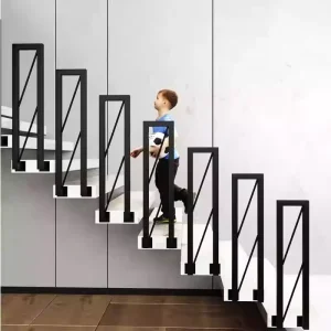 Indoor Black Carbon Steel Railing Designs for Balcony Luxury Stainless Steel Gold Stair Railing