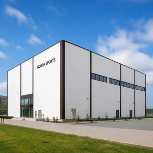 Indoor Sports Hall Steel Gymnasium Building Prefabricated Column Free Large Span Metal Building for Basketball Court