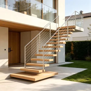 Indoor Stainless Steel Galvanized Steel Straight Stair