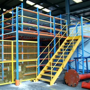 Industrial 2 Layer Boltless Steel Stacking Frame Warehouse Integrated Mezzanine System Corrosion Protection Powder Coating Steel