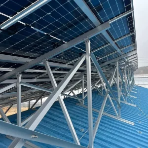 Industrial Color Steel Tile Roof Triangular Bracing Solar Panel Mounting Bracket System Hot Dip Galvanized Surface 25 Year