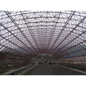 Industrial Commercial Bolt-Ball Space Frame Prefab Steel Structure Building for Outdoor Coal Storage for Outdoor Warehouse Shed