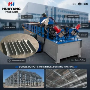 Industrial Double Output C Purlin Roll Forming Machine for C Channel Steel Making with High Speed Automatic Production System