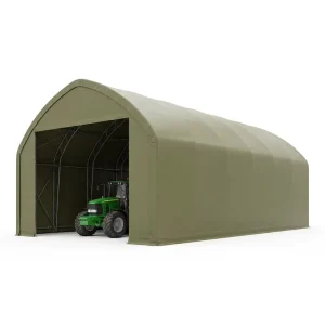 Industrial Farm Storage Warehouse Fabric Structure Clear Span Steel Truss Custom Size