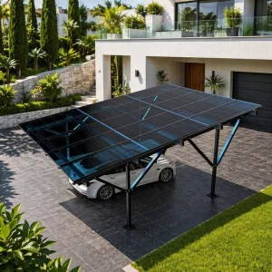 Industrial Grade Hot Dip Galvanized Steel Solar Car Parking Canopy Structure