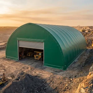 Industrial Grade Powder-Coated Steel Frame Snow-Load-Rated Temporary Warehouse with Quick Installation for Construction Site