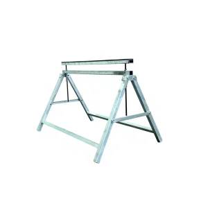 Industrial-Grade Steel Folding Trestle Workbench Adjustable-Height Galvanized Table Sawhorse