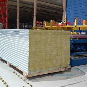 Industrial Heat Insulation Fire Resistant Steel Rock Wool Sandwich Panel Kitchen Warehouse Workshop Roof Wall CE ISO
