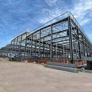 Industrial Heavy Duty Prefab Steel Workshop Hot Dip Galvanized Steel Frame Customized Color Warranty