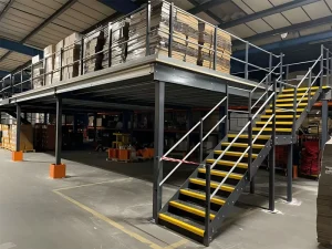Industrial Heavy Duty Steel Mezzanine Platforms Corrosion-Resistant Powder Coated Storage System