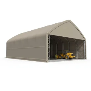 Industrial Heavy Duty Warehouse Storage Fabric Structure with Galvanized Steel Truss Clear Span