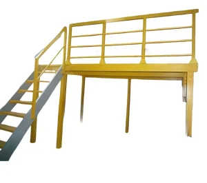 Industrial Mezzanine Fixed Platform with Staircase Anti Corrosion Light Weight 50mm Diameter 6000mm Length