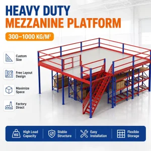 Industrial Mezzanine Floor Steel Structure Platform with Staircase for High Density Warehouse Storage