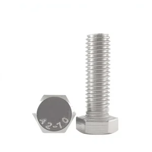 Industrial Plain Outdoor Lighting Aluminum Frame Fastener DIN933 316 Stainless Steel Hex Head Bolt Marine Anti Salt Spray