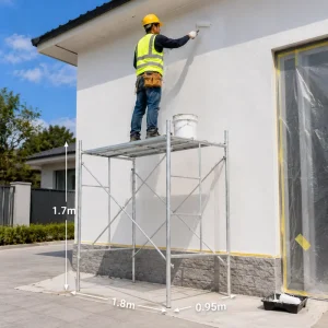 Industrial Portable Construction Frame Ladder Scaffold Q235 Steel Movable Scaffolding