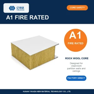 Industrial Rock Wool Core Fire Resistant Sandwich Panels for Clean Room Construction Metal Material China Manufacturer