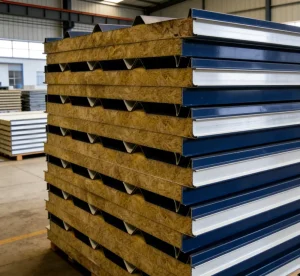Industrial Rock Wool Sandwich Panel with Fire Resistant Design for Roof Cold Room Workshop & Hotel Use