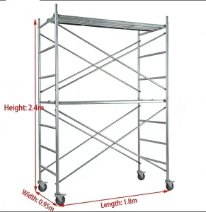 Industrial Stainless Steel Heavy Duty Ladder Mobile Scaffolding High Strength 250kg Load Capacity 15-22ft Height 5