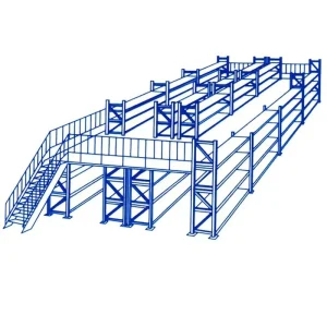 Industrial Steel 2 Layer Heavy Duty Mezzanine Platform Rack System Corrosion Protection for Warehouse Storage Space Expansion