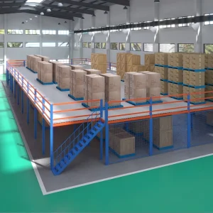 Industrial Steel Mezzanine System Multi Level Corrosion Protected Modular Design for Warehouse Storage Expansion
