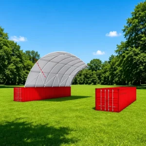 Industrial Storage Canopy Heavy Duty Truss Frame Shipping Container Roof Dome Shelter
