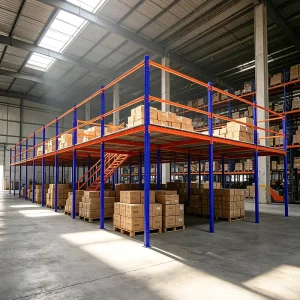Industrial Warehouse Mezzanine Platform Rack Heavy Load Attic Shelving For Bulk Goods Storage