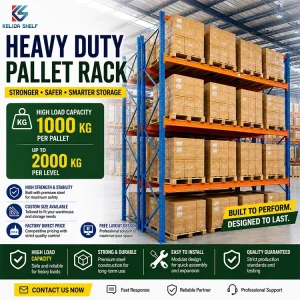 Industrial Warehouse Pallet Racks Heavy Duty Storage System with Adjustable Beams