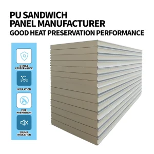 Insulated Eco Friendly Galvanized Steel Sandwich 50 200mm Thickness PU PIR Cold Storage Freezer Room Roof Exterior Wall
