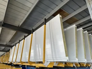 Insulated Exterior Wall Panel for Cold Room & Hotel Use Polyurethane Edge Sealing Rock Wool Sandwich Panel Fire Water Resistance