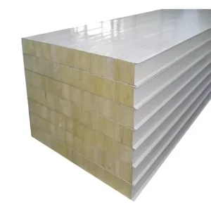 Insulated Fire-proofing Rock Wool Glass Wool Sandwich Panel for Prefabricated Building