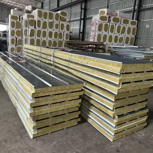 Insulated Rock Wool Sandwich Panels for Cold Room Hotel Wall Cladding
