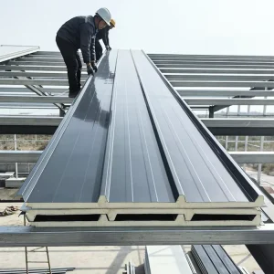 Insulated Steel Roofing and Walling Panels 50mm 75mm 100mm Wall and Roof Foam Insulation Pu EPS Wall Sandwich Panel